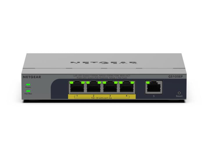 NETGEAR GS105EP Unmanaged Gigabit Ethernet (10/100/1000) Power over Ethernet (PoE) Grey