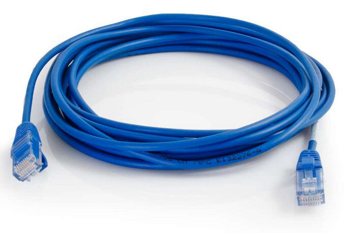 C2G 0.5ft (0.15m) Cat5e Snagless Unshielded UTP Slim Ethernet Network Patch Cable - Blue