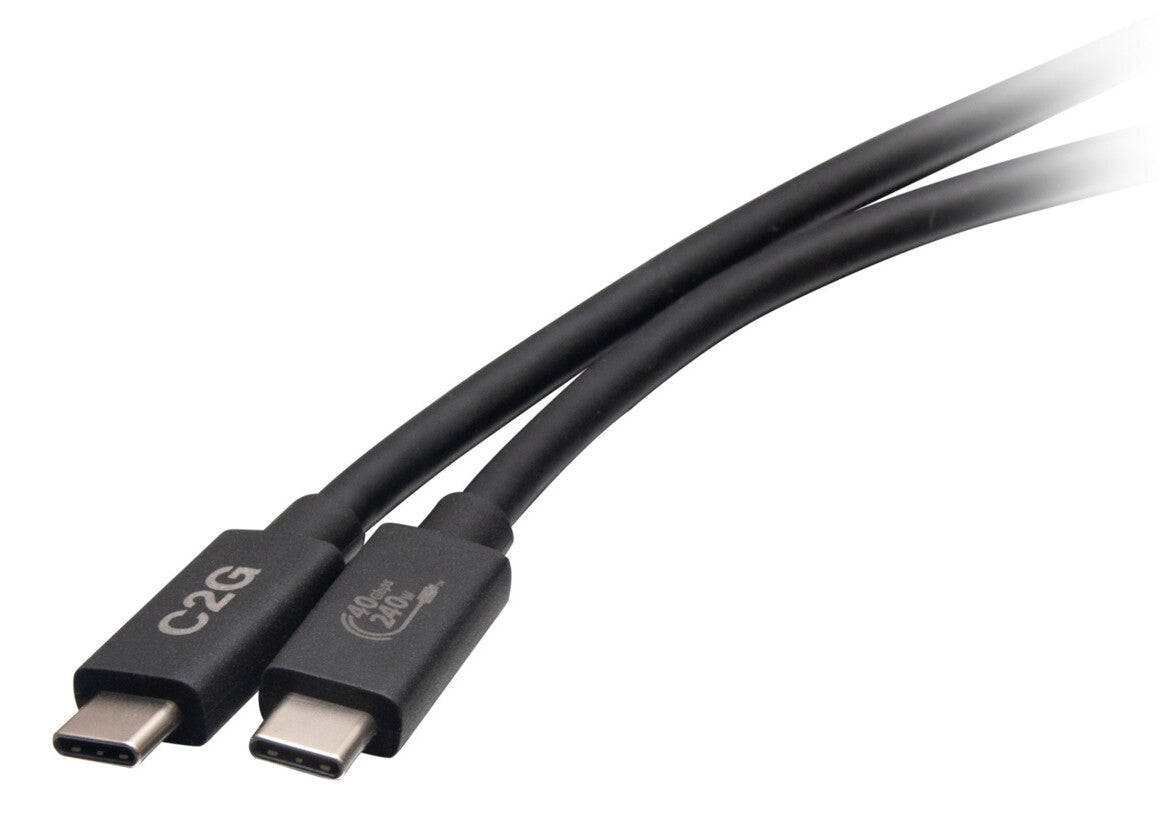 C2G 3.3ft (1m) USB 4.0 USB-C to C (48V 5A) 240W Charging Cable-Black