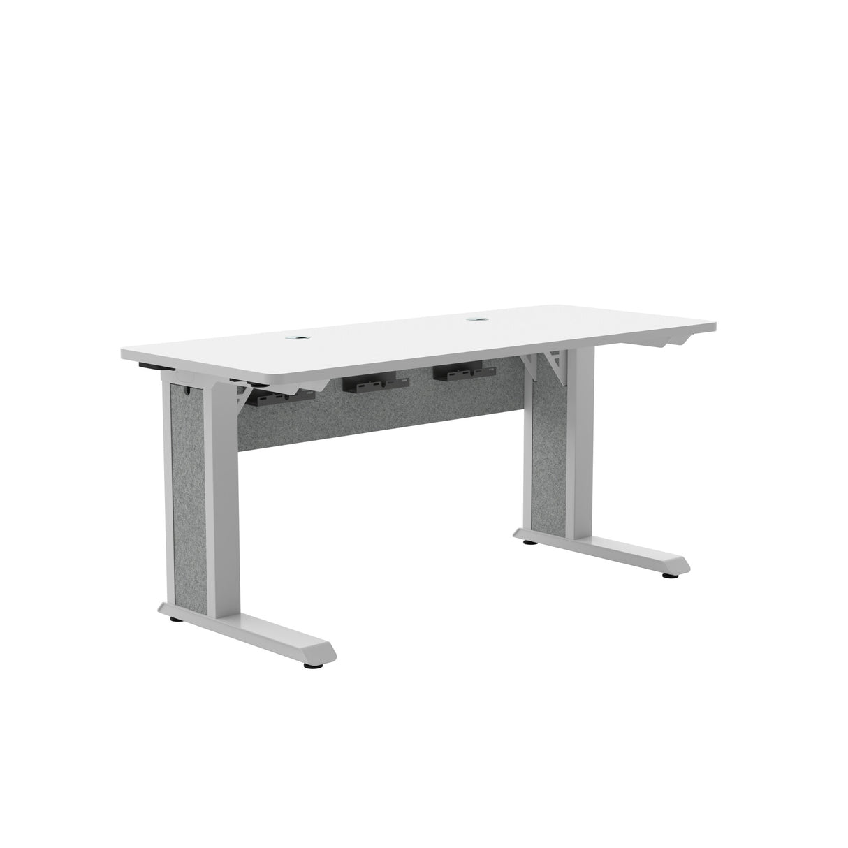 Middle Atlantic ForumTM Rectangle Table for 2 People, 30" Seated Height, Designer White Table Top with Light Table Base