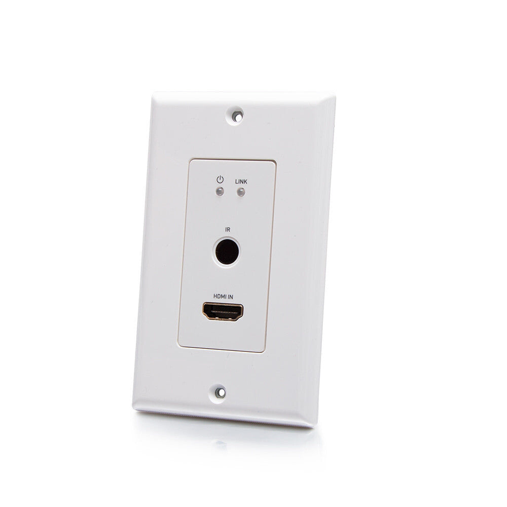 C2G HDMI HDBaseT + RS232 and IR over Cat Extender Single Gang Wall Plate Transmitter - 4K 60Hz