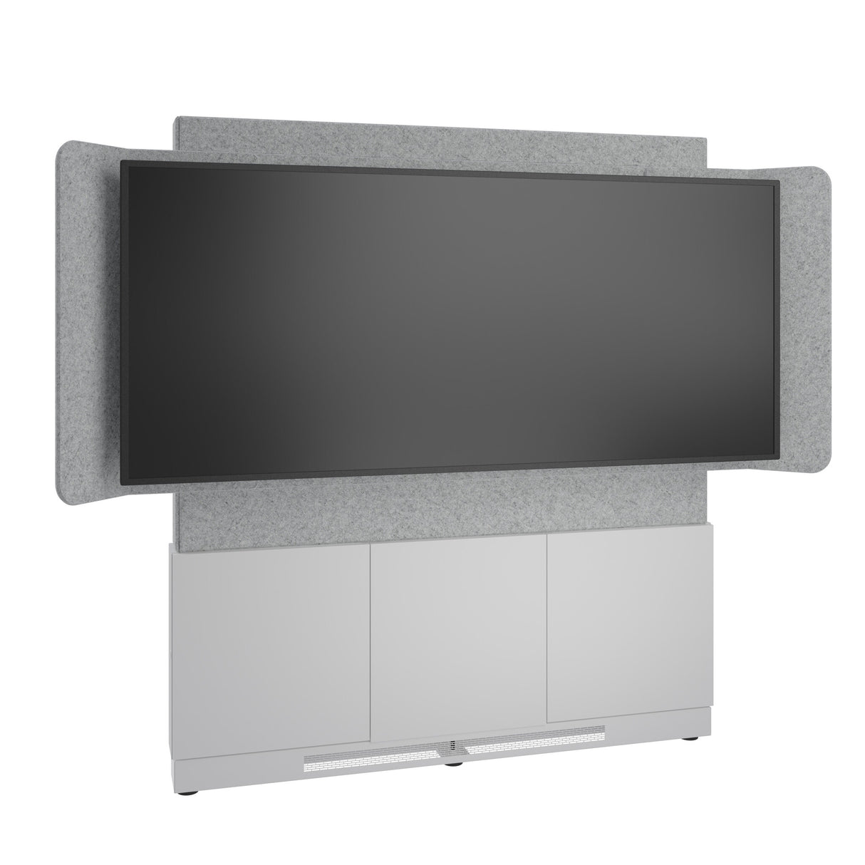 Middle Atlantic ForumTM Floor-to-Wall Mounted 66" (3 Bay) Display Stand for (1) 81" 21:9 Ultra-Wide Display, Light Finish