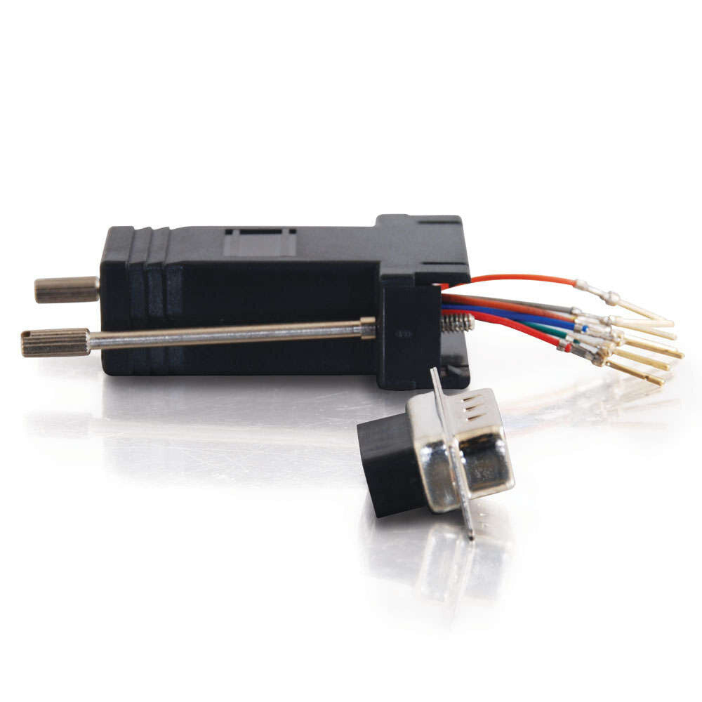 C2G RJ45 to DB9 Male Serial RS232 Modular Adapter - Black
