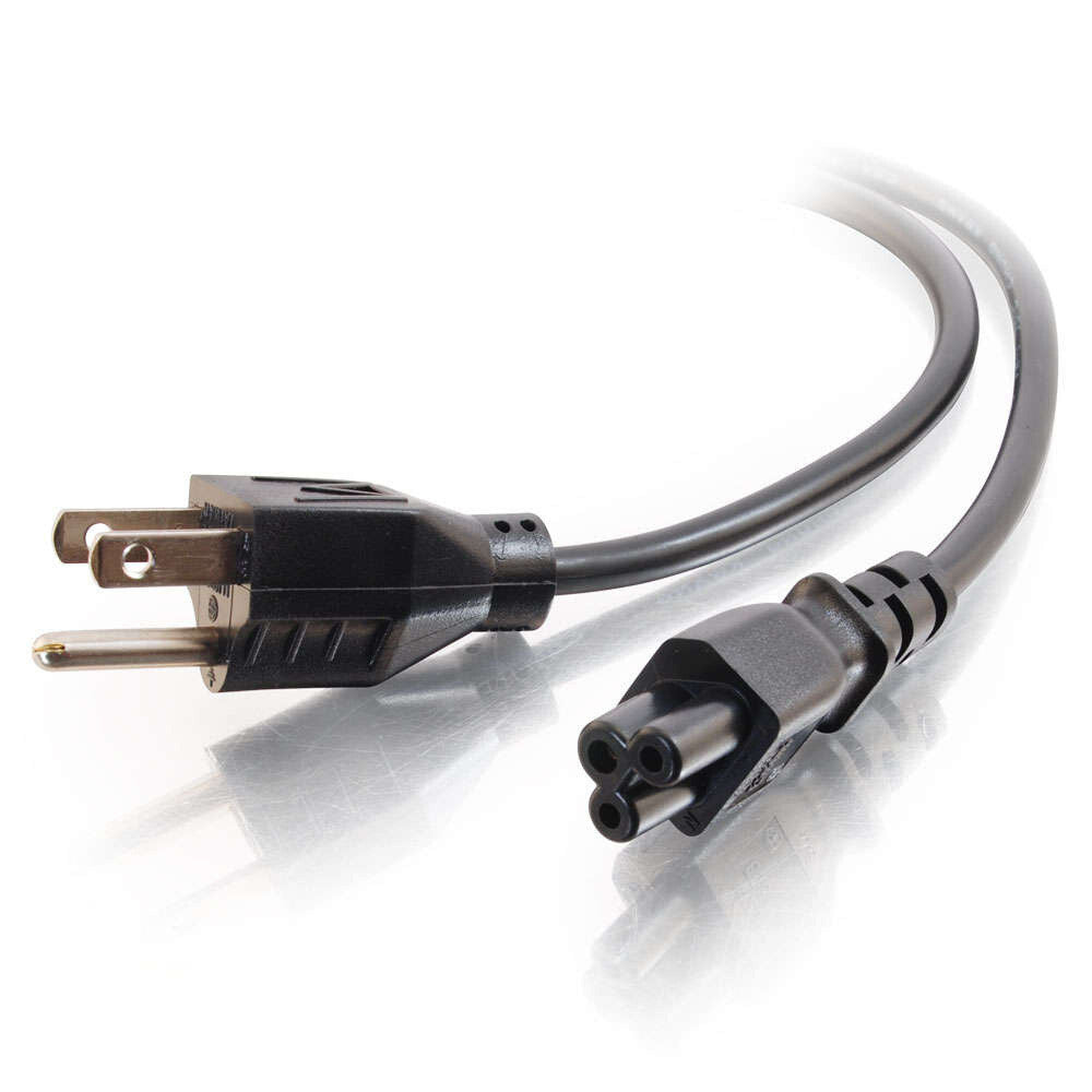C2G 6ft (1.8m) 18 AWG 3-Slot Laptop Power Cord (NEMA 5-15P to IEC320C5)