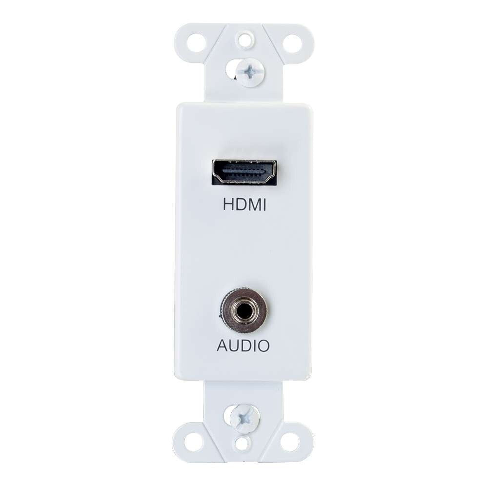 C2G HDMI® and 3.5mm Audio Pass Through Decorative Wall Plate - White