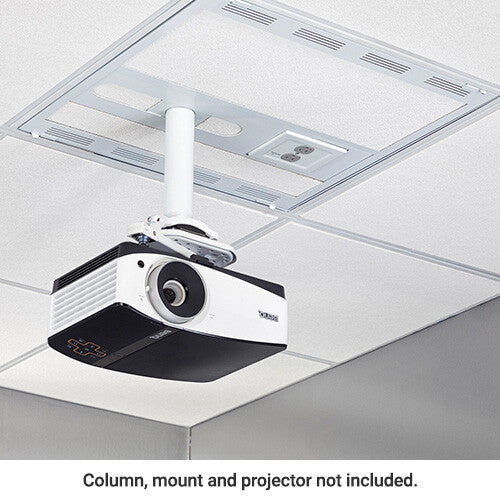 Chief 2' x 2' Above Suspended Ceiling Storage Box and column drop with 2-Gang Filter & Surge