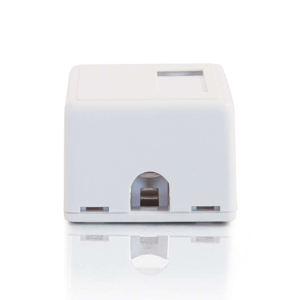 C2G 1-Port Keystone Jack Surface Mount Box - White