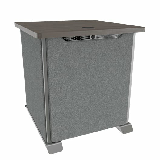 Middle Atlantic Products Forum Side Cart Rack, 12RU, 27" Deep, Wilsonart Asian Night, Graphite Powdercoat, Charcoal Gray Felt