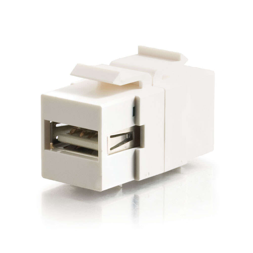C2G Snap-In USB A/B Female Keystone Insert Module - White