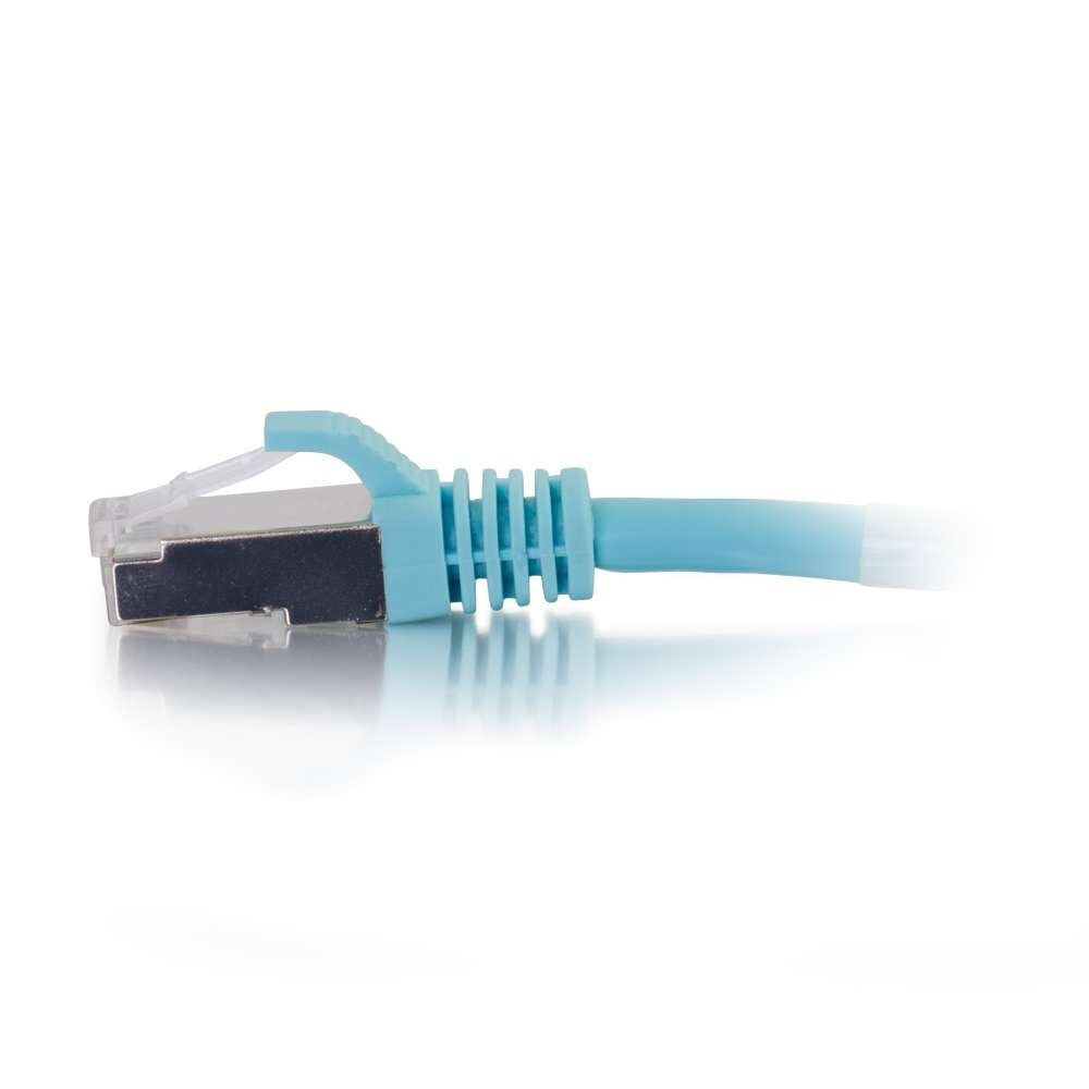 C2G 3ft (0.9m) Cat6a Snagless Shielded STP Ethernet Network Patch Cable - Aqua