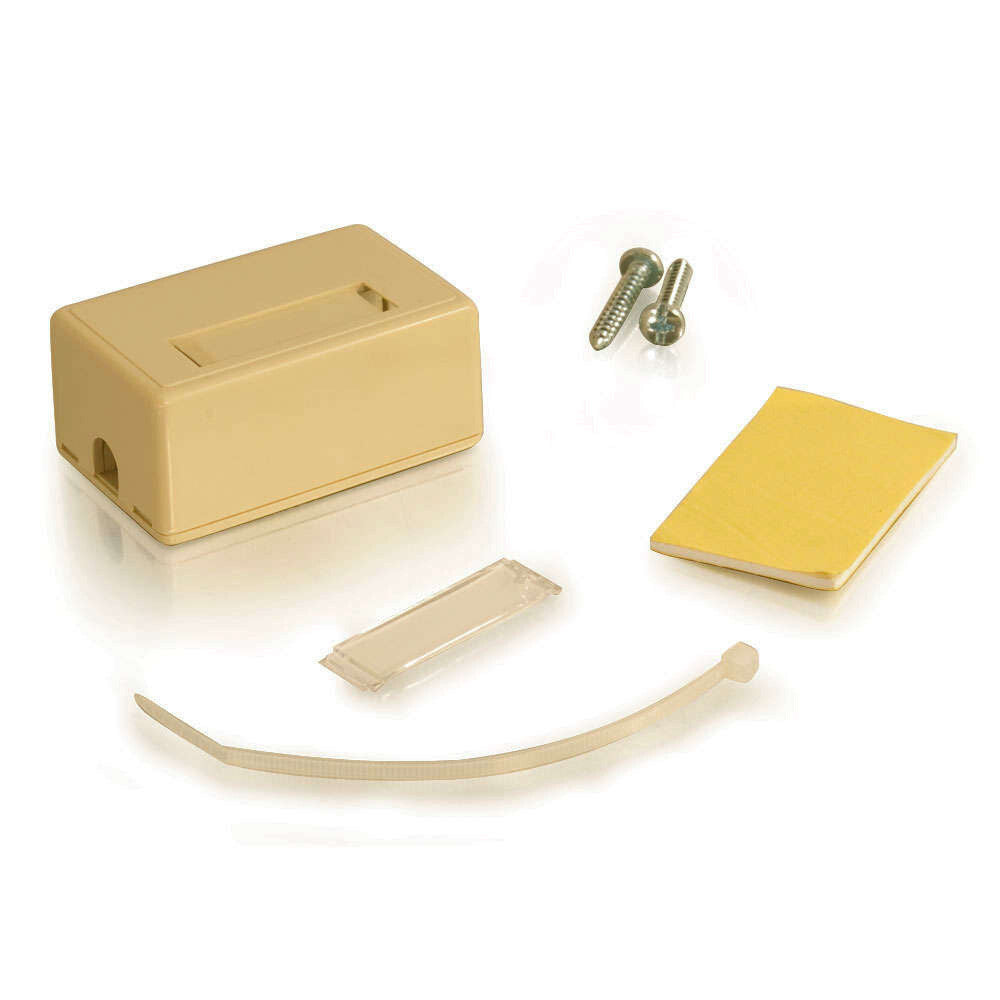 C2G 1-Port Keystone Jack Surface Mount Box - Ivory