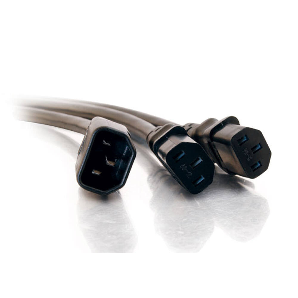 C2G 6ft (1.8m) 16 AWG 1-to-2 Power Cord Splitter (1 IEC320C14 to 2 IEC320C13)