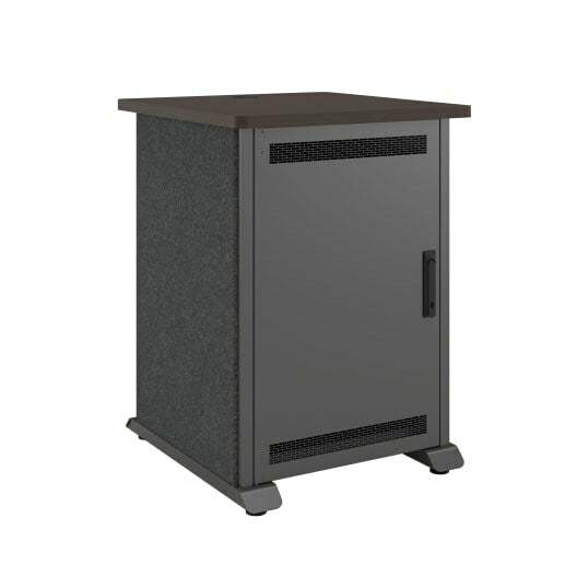 Middle Atlantic Products Forum Side Cart Rack, 12RU, 27" Deep, Wilsonart Asian Night, Graphite Powdercoat, Charcoal Gray Felt