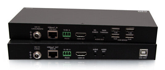 C2G HDMI® HDBaseT + 3.5mm, USB-B to A, and RS232 over Cat Extender Box Transmitter to Box Receiver - 4K 60Hz