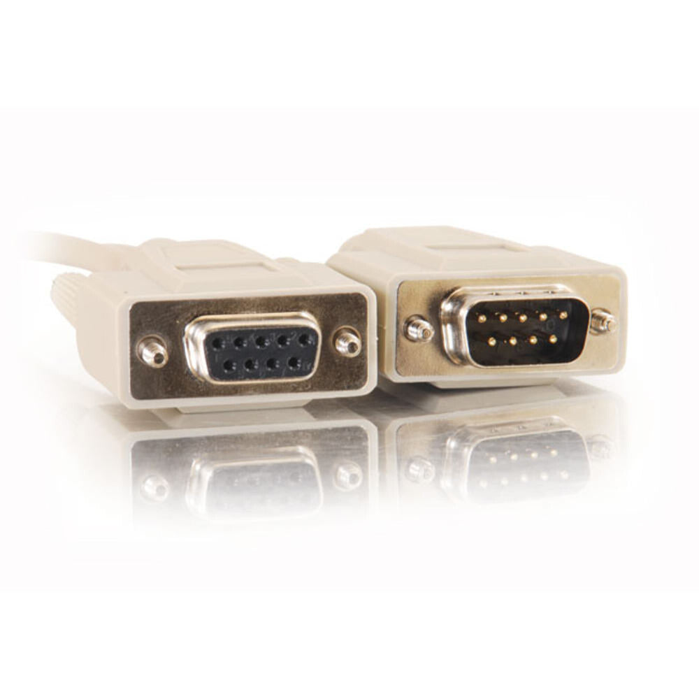 C2G 10ft (3m) DB9 M/F Serial RS232 Extension Cable - Beige