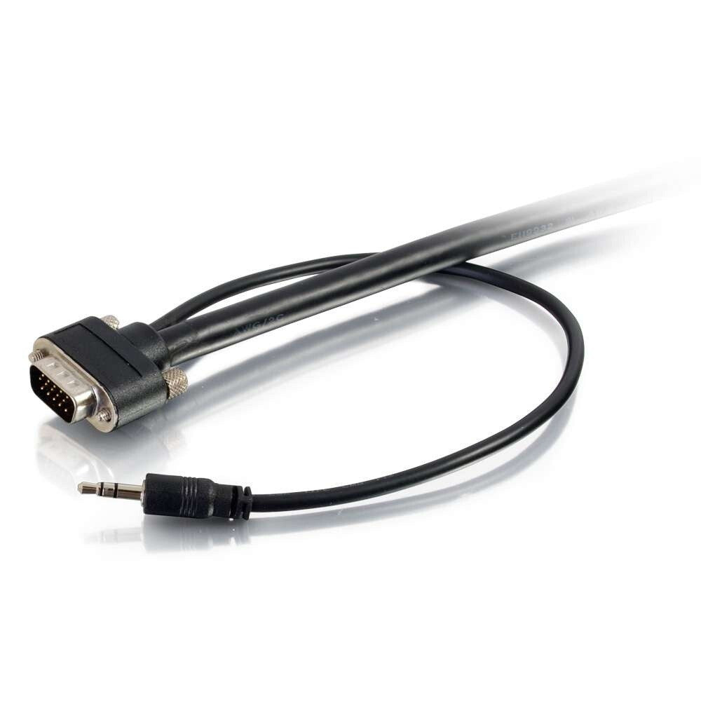 C2G 25ft (7.6m) Select VGA + 3.5mm Stereo Audio A/V Cable M/M - In-Wall CMG-Rated