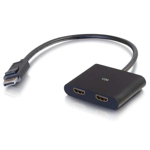C2G 54293 video cable adapter DisplayPort 2 x HDMI + USB Micro-B Black