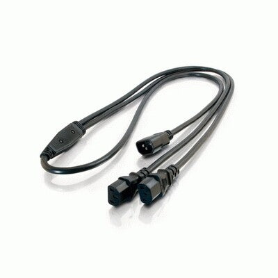 C2G 6ft 1 -> 2 16 AWG Power Splitter (IEC320C14 -> 2 IEC320C13) Black 1.8 m C13 coupler