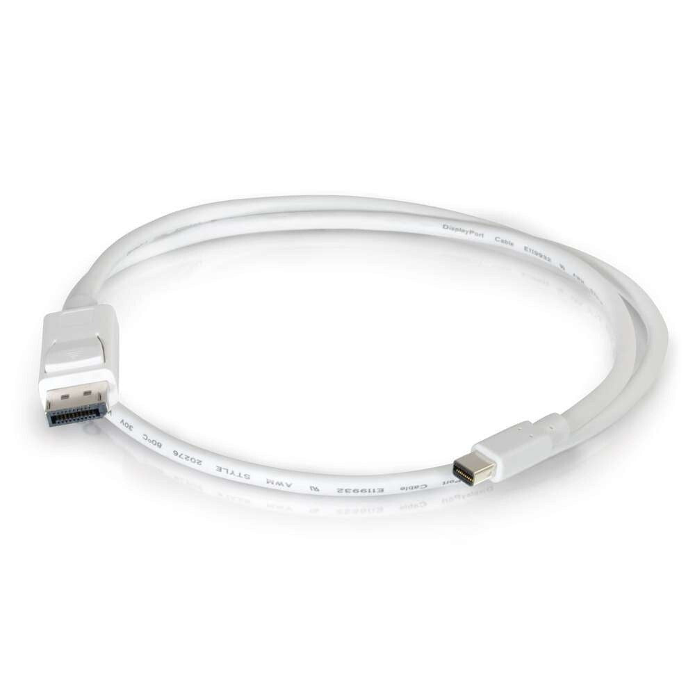 C2G 10ft Mini DisplayPortTM to DisplayPortTM Adapter Cable 4K 30Hz - White