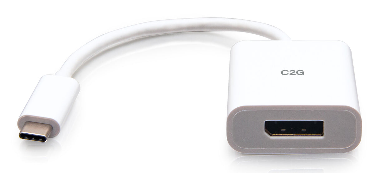 C2G USB-C to DisplayPort Adapter Converter - 4K 60Hz - White