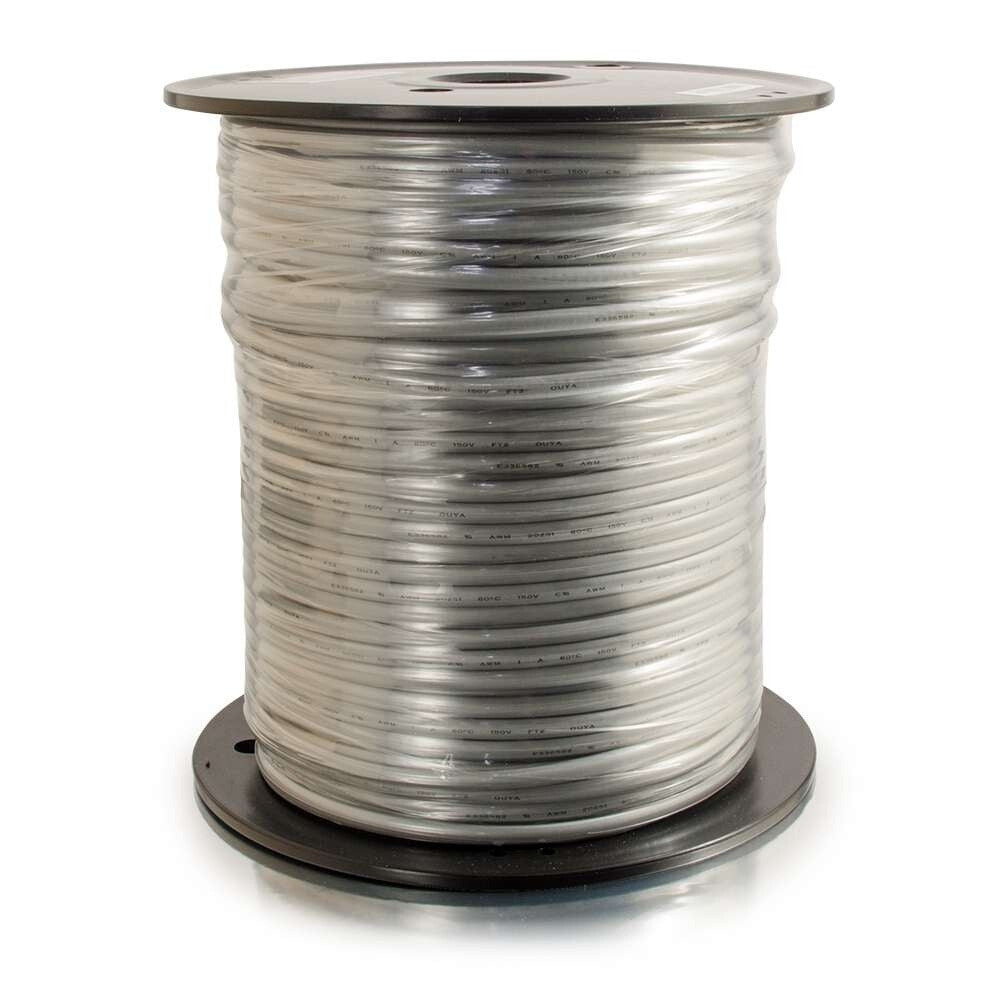 C2G 500ft (152.4m) 28AWG 4-Conductor Silver Satin Modular Flat Telephone Cable Reel