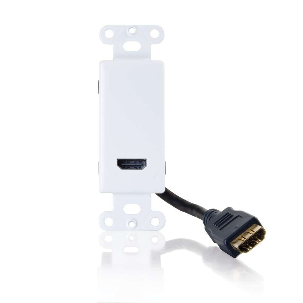 C2G HDMI Pass Through Wall Plate - White