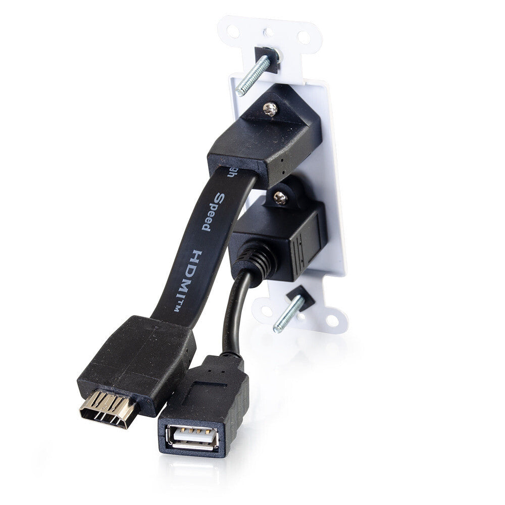 C2G HDMI and USB Pass Through Wall Plate - White