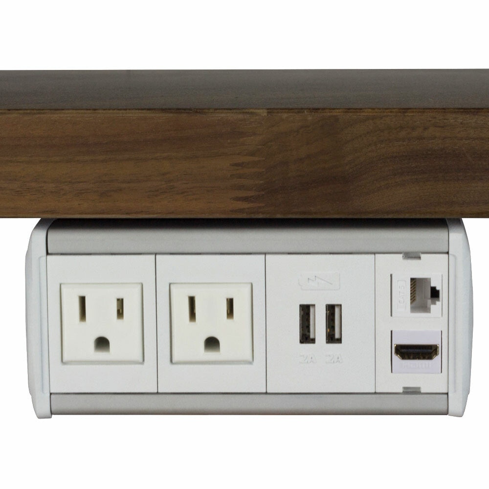 FSR SYM-UT-2AC-1CA-1SS-AWW socket-outlet 2 x Type B + 2 x USB Type A Grey, White