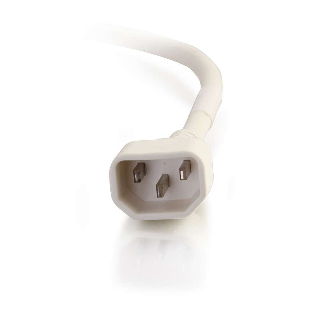 C2G 5 ft 14AWG Power Cord (IEC320C14 to IEC320C13) - White