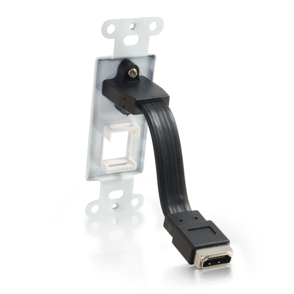 C2G HDMI Pass Through Decorative Wall Plate with One Keystone - White