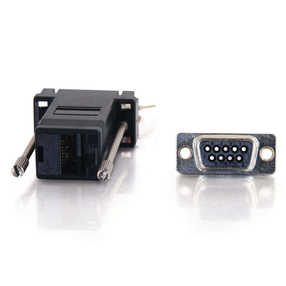 C2G RJ45 to DB9 Male Serial RS232 Modular Adapter - Black