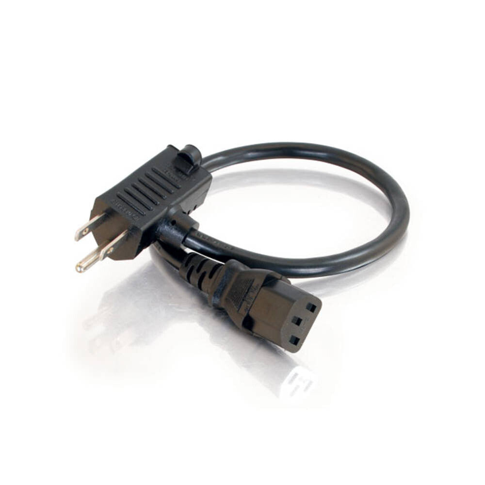 C2G 3ft (0.9m) 16 AWG Universal Power Cord With Extra Outlet - LIMITED AVAILABILITY