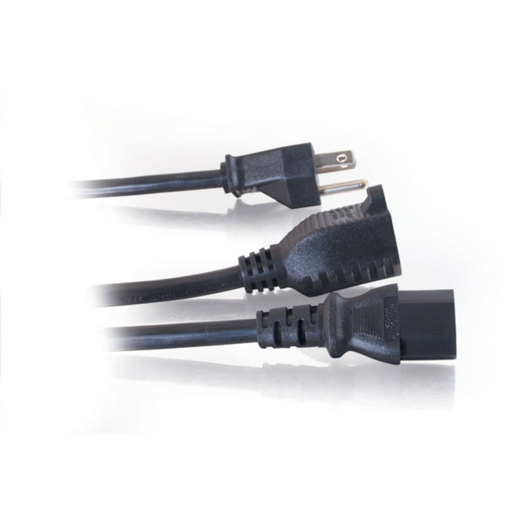 C2G 3ft (0.9m) 16 AWG 1-to-2 Power Cord Splitter (NEMA 5-15P to 1 NEMA 5-15R + 1 IEC320C13) - LIMITED AVAILABILITY
