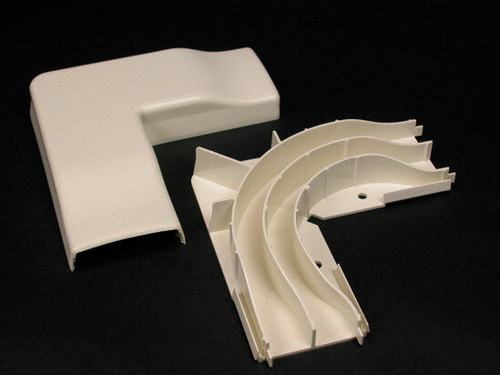 WIREMOLD 2311DFO 2300 Radiused Divided Flat Elbow Fitting in Ivory