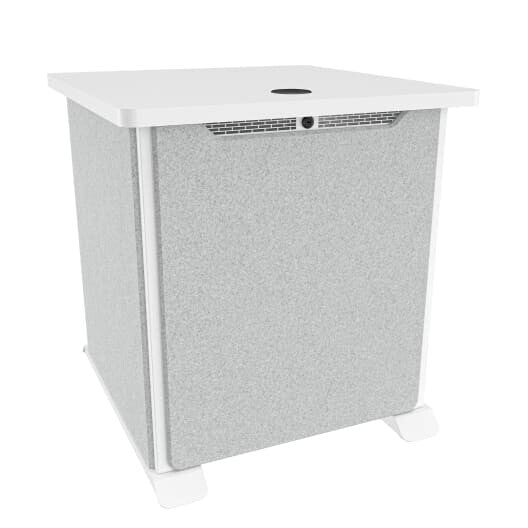 Middle Atlantic Products Forum Side Cart Rack, 12RU, 27" Deep, Wilsonart Designer White, White Powdercoat, Silver Gray Felt