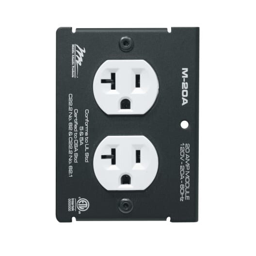 Middle Atlantic Products M-20A socket-outlet NEMA 5-20R Black, White
