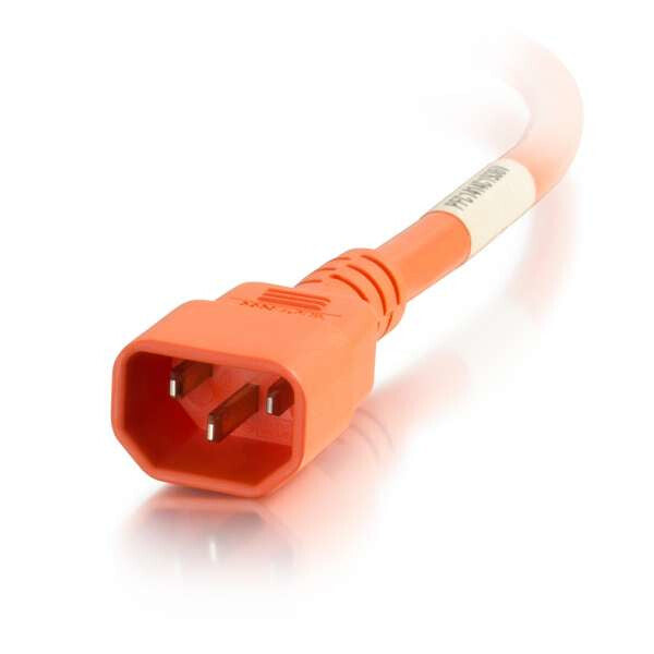 C2G 17476 power cable Orange 0.3 m C14 coupler BS 1363