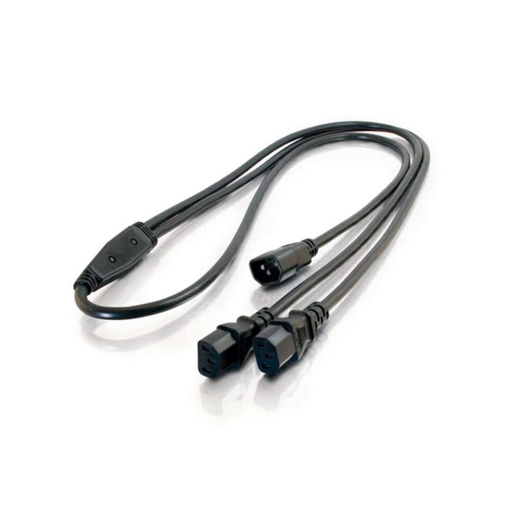 C2G 6ft (1.8m) 16 AWG 1-to-2 Power Cord Splitter (1 IEC320C14 to 2 IEC320C13)
