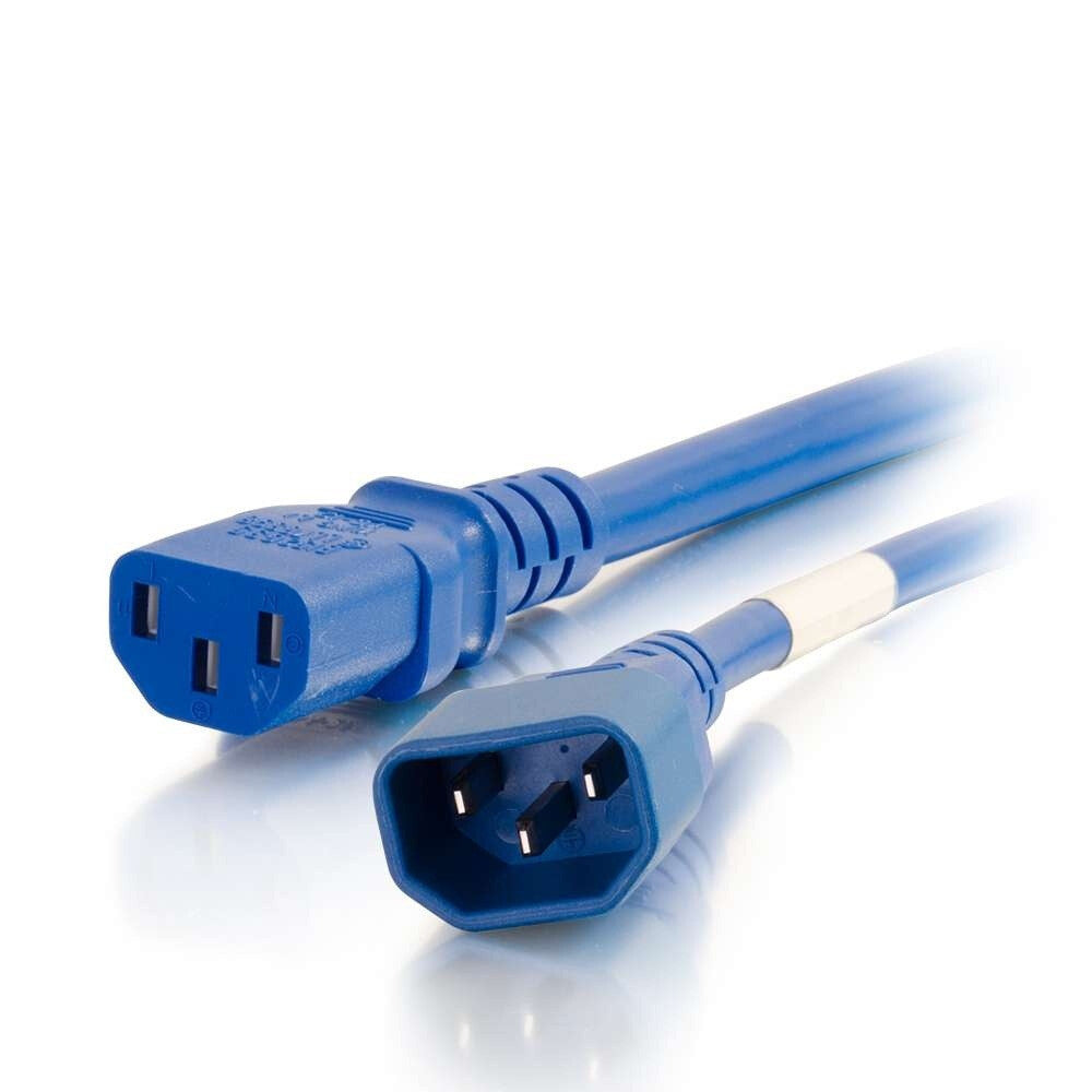 C2G 1 ft 14AWG Power Cord (IEC320C14 to IEC320C13) - Blue