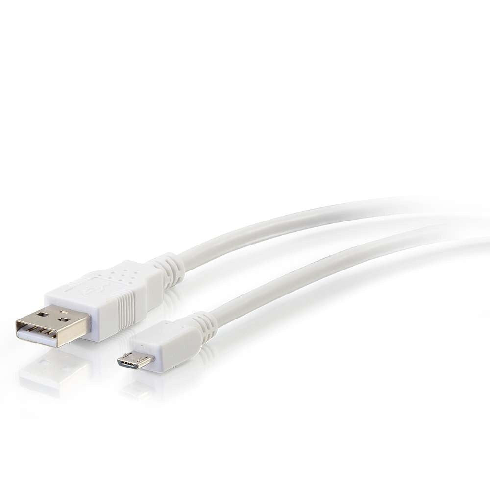 C2G 1ft (0.3m) USB 2.0 A to Micro-B Cable M/M - White