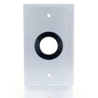 C2G Single Gang 1in Grommet Wall Plate Aluminium