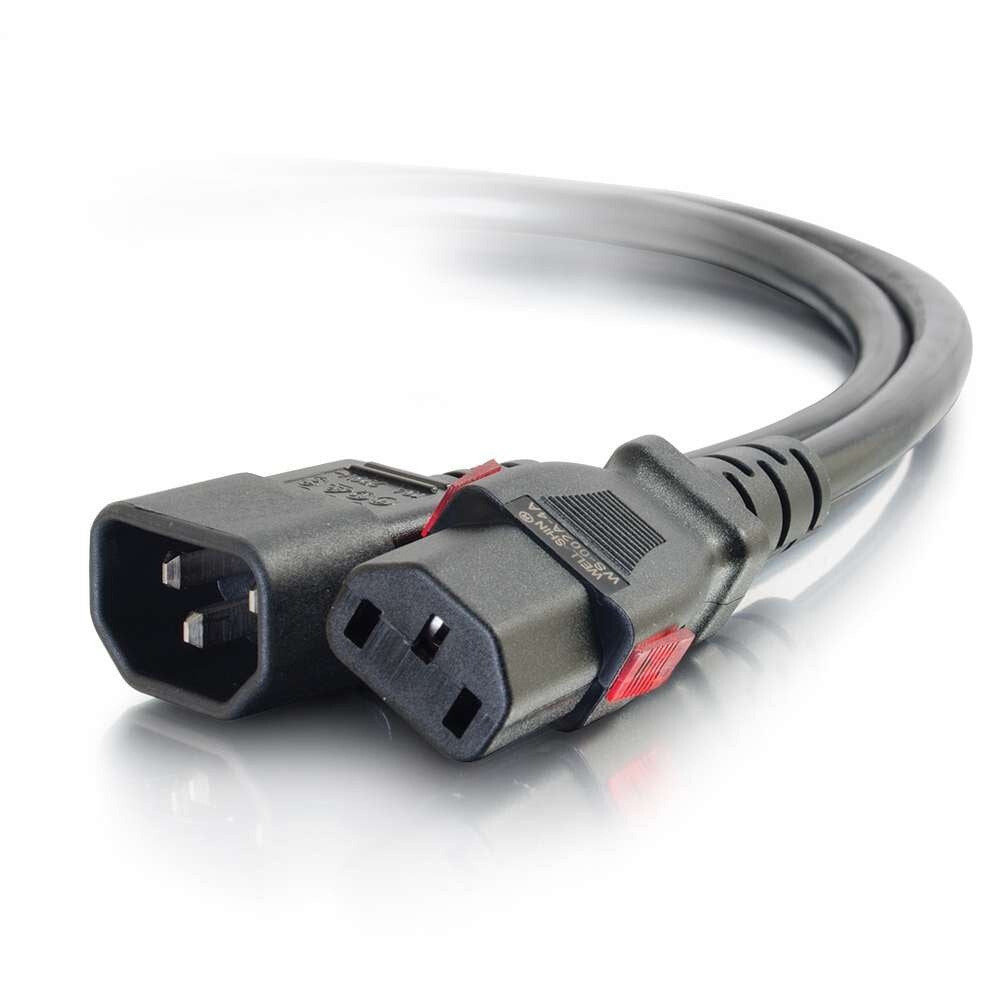 C2G 6ft (1.8m) Locking C14 to C13 10A 250V Power Cord - Black