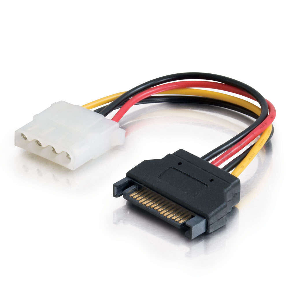C2G 6in 15-pin Serial ATA Male to LP4 Female Power Cable