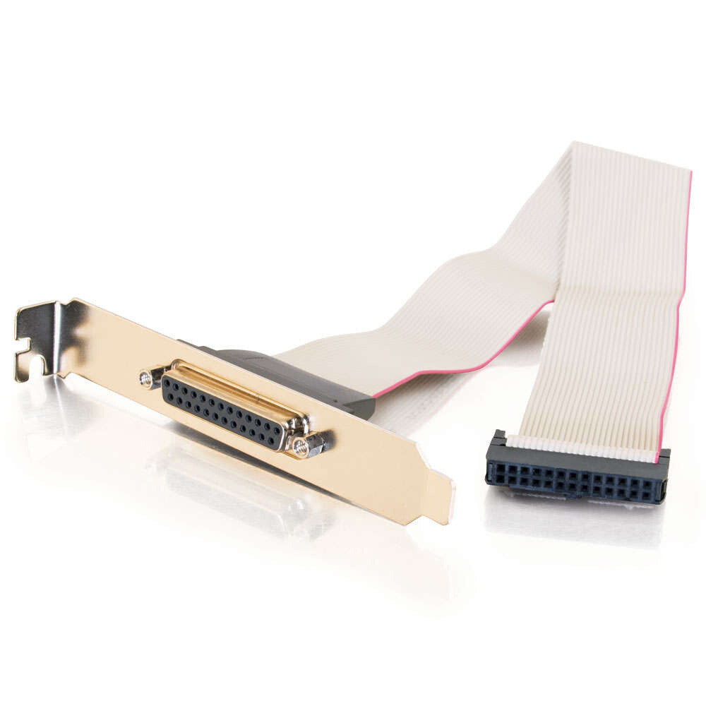 C2G 11in DB25 Female Parallel Add-A-Port Adapter Cable with Bracket