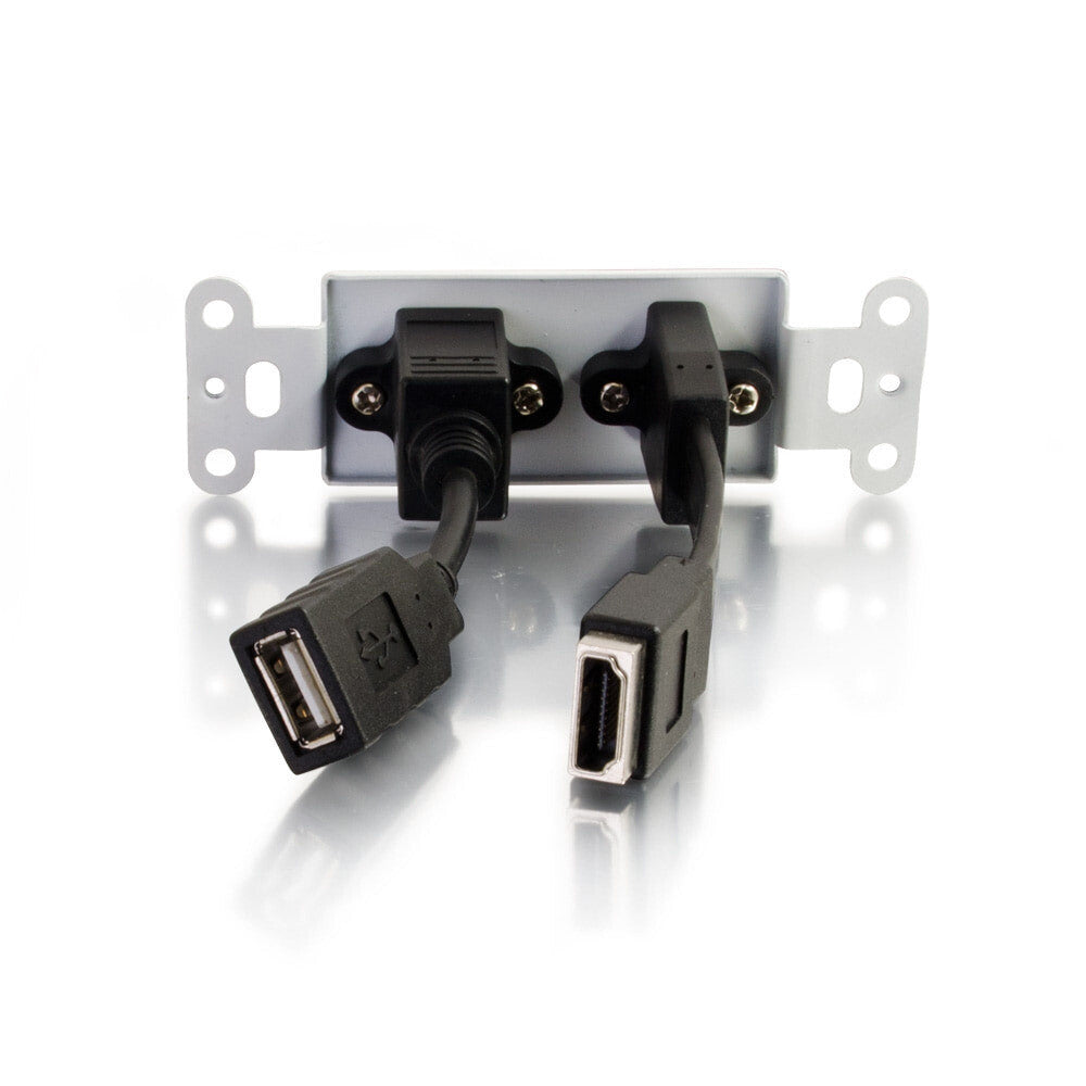 C2G HDMI and USB Pass Through Wall Plate - White