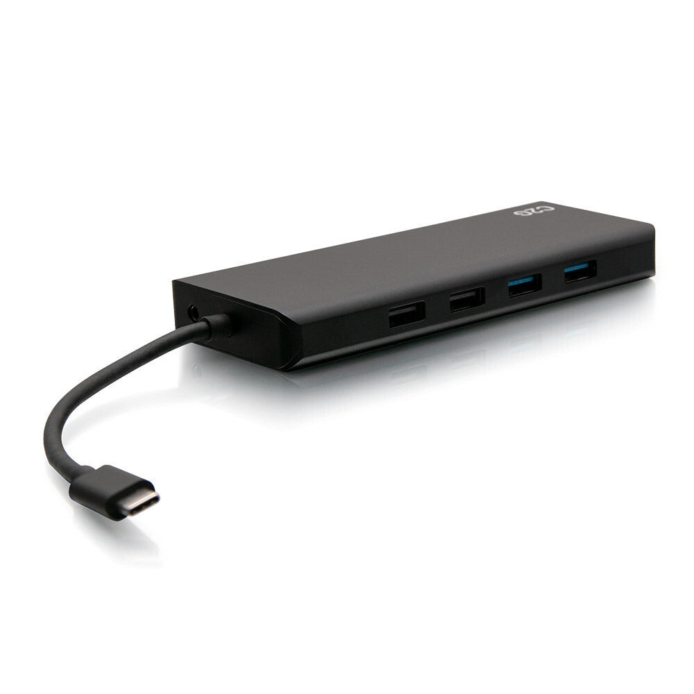 C2G USB-C® 9-in-1 Dual Display Docking Station with 60W Power Supply, HDMI®, Ethernet, USB, 3.5mm Audio and Power Delivery up to 60W - 4K 30Hz (TAA Compliant)