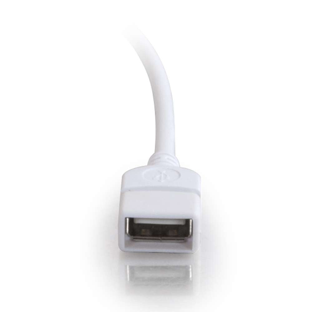 C2G 6.6ft (2m) USB 2.0 A Male to A Female Extension Cable - White