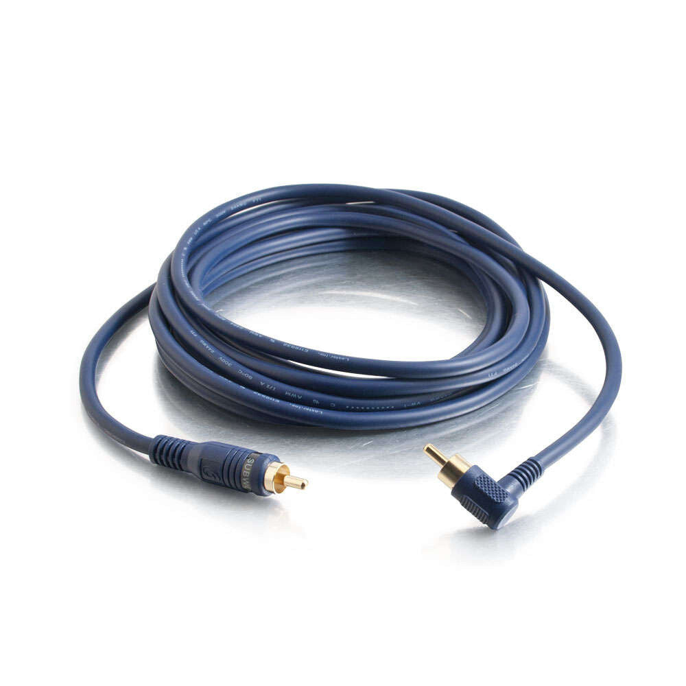 C2G 12ft (3.7m) VelocityTM Right Angled Subwoofer Cable