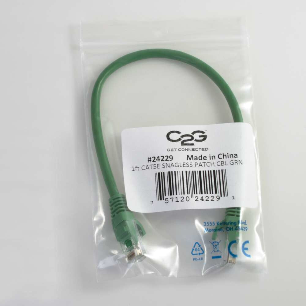 C2G 6" Cat5e networking cable Green 0.15 m U/UTP (UTP)