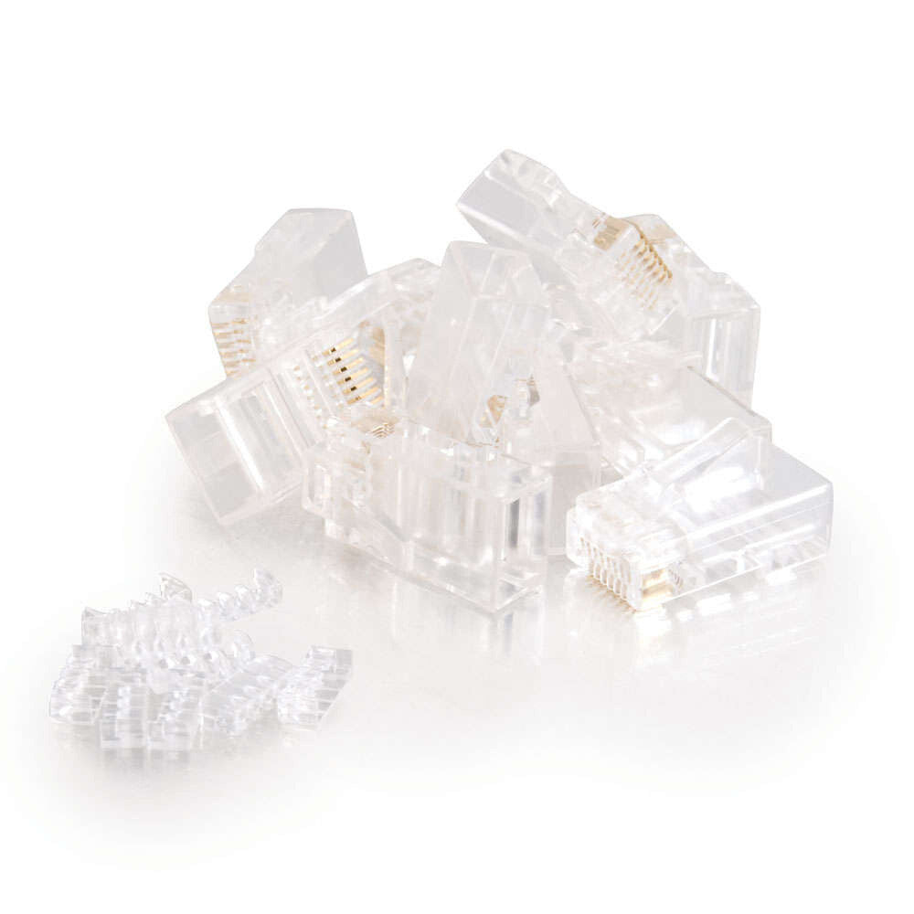 C2G RJ45 Cat5e Modular Plug (with Load Bar) for Round Solid/Stranded Cable Multipack - 50 Pack